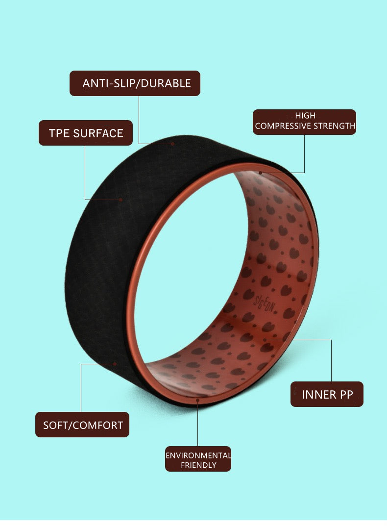 Yoga wheel used for shoulder opening practice