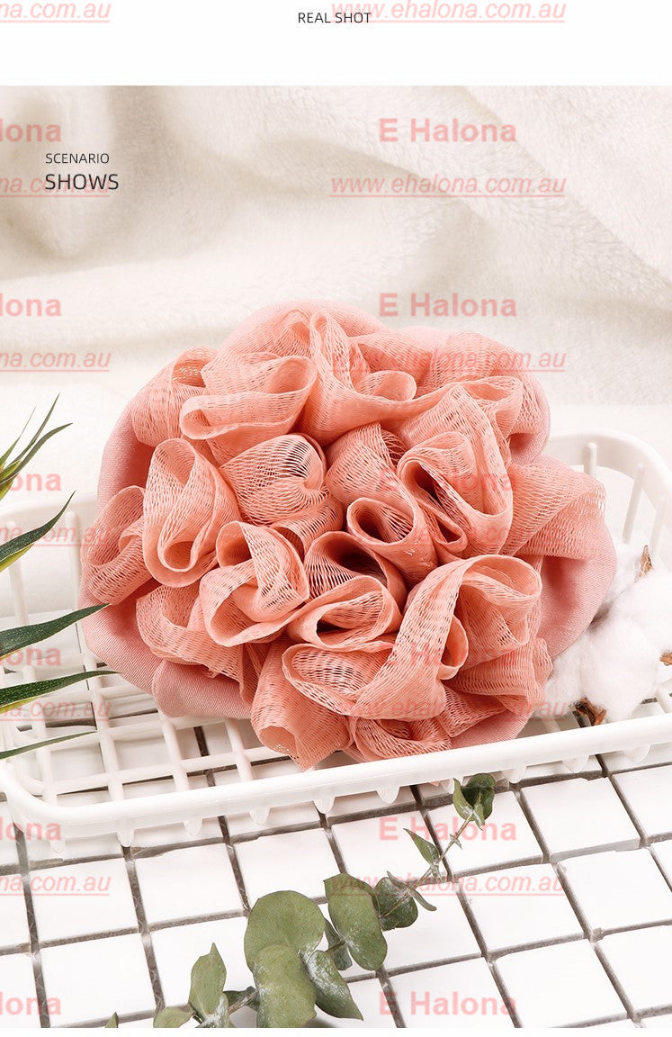 Hand-stitched bath lily foaming puff product view