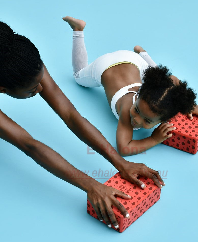 Yoga brick used for stretching and alignment support