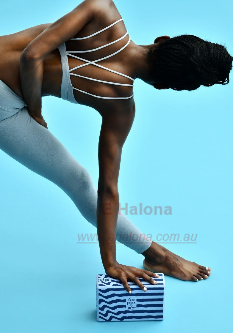 Sigedn yoga block showing supportive foam texture